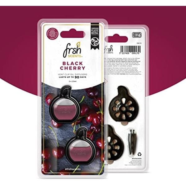 FRSH Scents FR9170 Black Cherry x2 Mini Vent Clip Deluxe Diffuser Air Freshener - Image 2