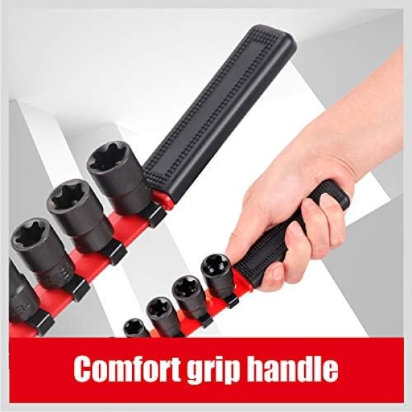 SEDY 11-Piece E-Torx Socket Set - Star Socket Set with Socket Rail - Image 3