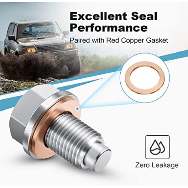 M14 x1.5 Magnetic Oil Drain Plug Stainless Steel Oil Pan Drain Bolt - Image 5
