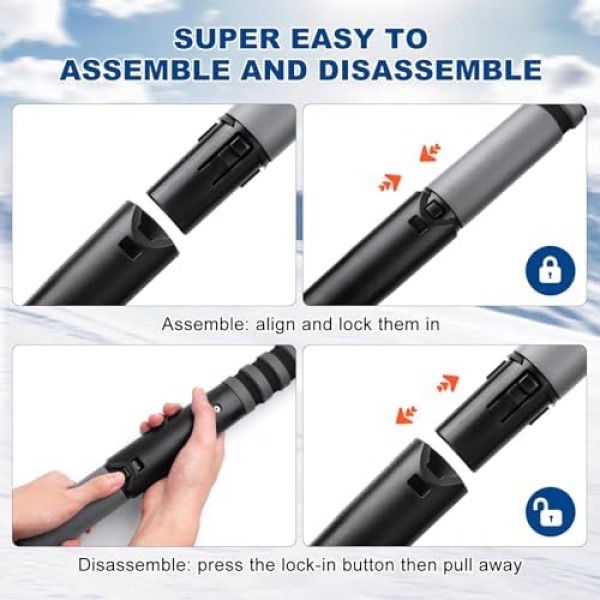 Epltion 72" Extendable Snow Removal for Car, 3 in 1 Ice Scrapers and Snow Brush - Image 6
