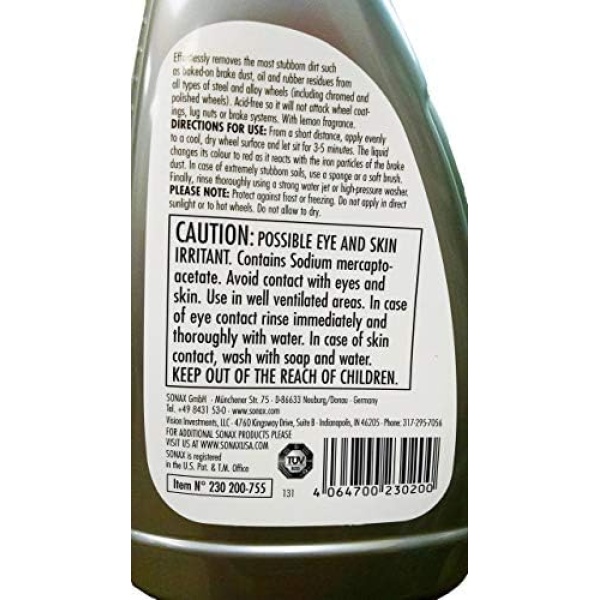 Sonax (230200-755) Wheel Cleaner Full Effect - 16.9 fl. oz.,Silver - Image 7