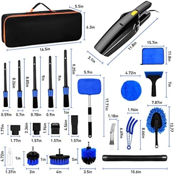 MUNSCVUS 22Pcs Car Interior Detailing Kit with High Power Handheld Vacuum - Image 7