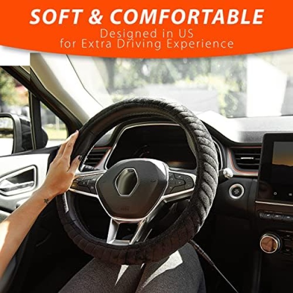 Zone Tech Car Steering Wheel 12V Heated Cover - Classic Black Premium Quality - Image 7