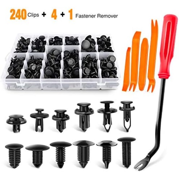 GOOACC 240 Retainer clips+5 fastener Remover Car Plastic Rivets Fasteners Push - Image 2