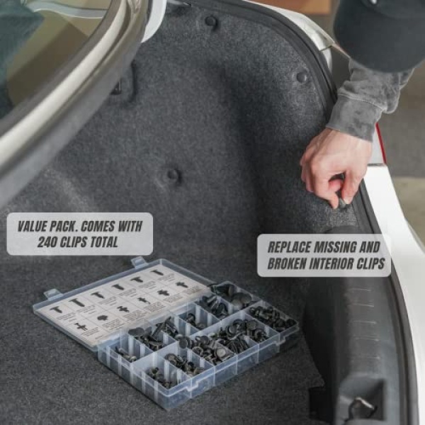 Sunplustrade 240 Pcs Bumper Clips Car Clips Plastic Rivets Fasteners Push - Image 3