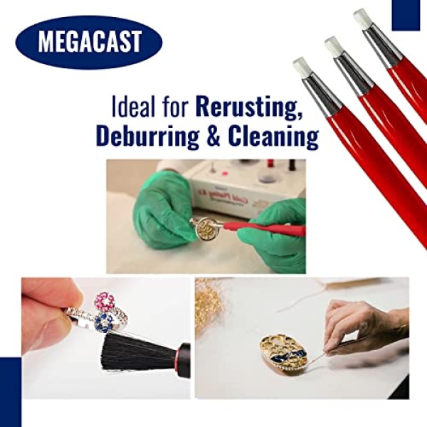 Megacast Fiberglass Scratch Brush Pen - 3 Pack - Jewelry, Watch, Coin Cleaning - Image 4