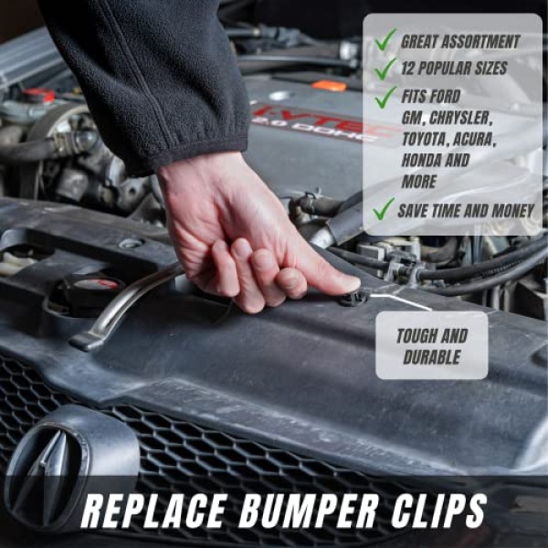 Sunplustrade 240 Pcs Bumper Clips Car Clips Plastic Rivets Fasteners Push - Image 2